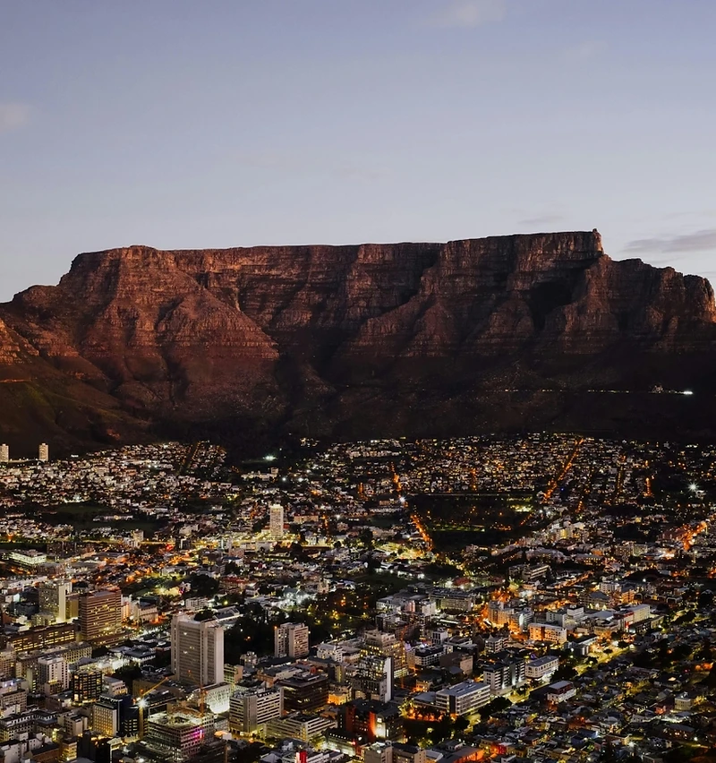 Cape Town skyline at blue hour, where Empire provides guarding and close protection services