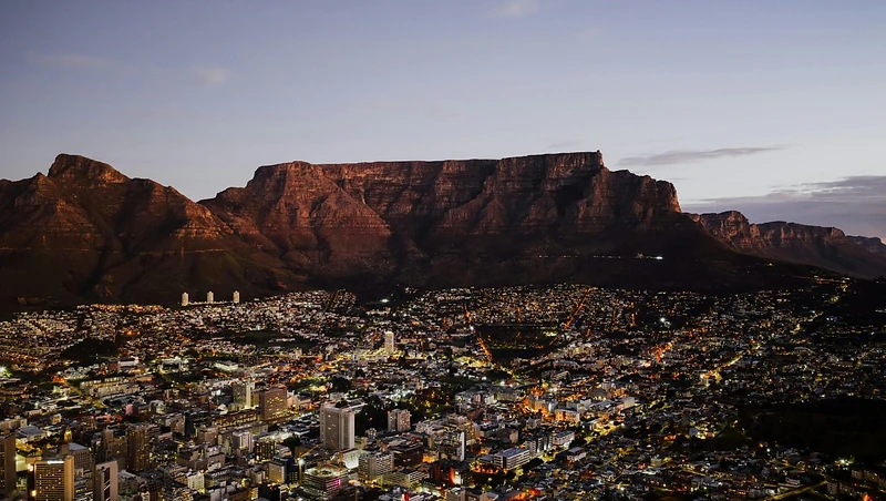Cape Town skyline at blue hour, where Empire provides guarding and close protection services