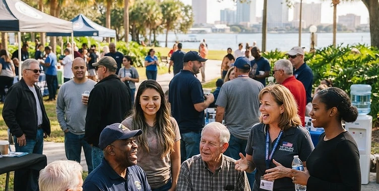 Veterans connecting through community support and wellness activities in the Tampa Bay area.