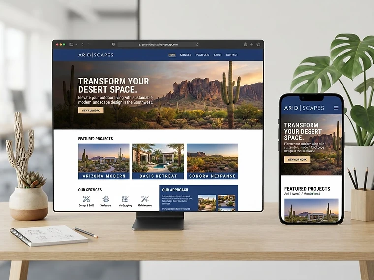 Demo concept for a fictional landscaping business website