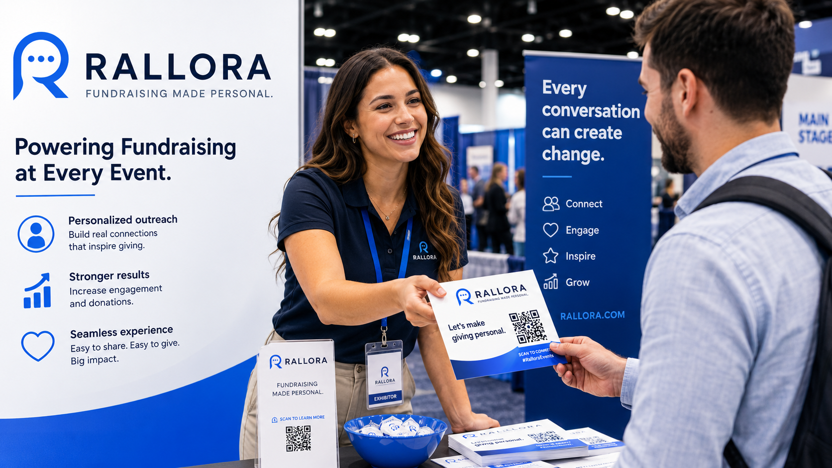Rallora powering fundraising connections at a trade show event