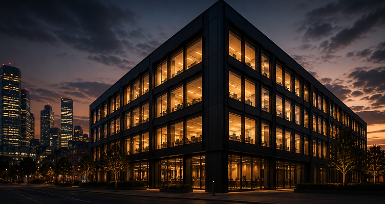 London office building at dusk