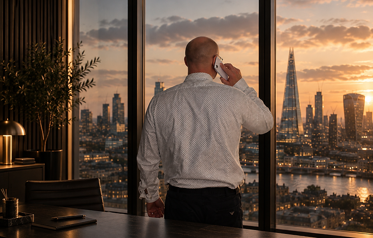 Richard looking out of the window in contemplation