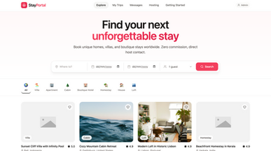 Stay Portal for Home Stays template preview
