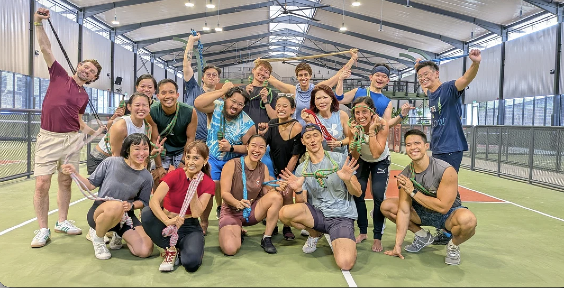 Corporate rope flow group session