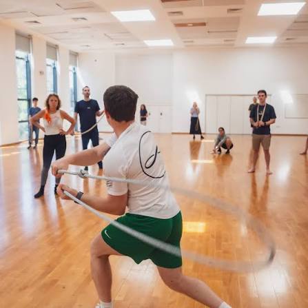 Rope flow in motion in a corporate studio