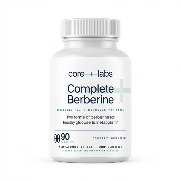 CoreLabs Complete Berberine bottle front, 90 capsules, two capsules per serving