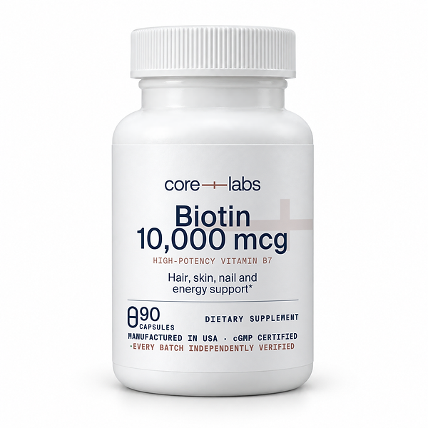 Biotin 10,000 mcg — Bottle front
