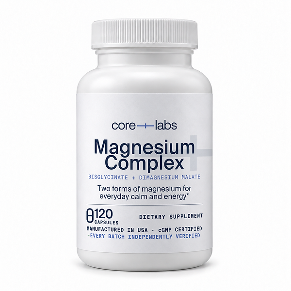 CoreLabs Magnesium Complex bottle, 120 capsules, 200 mg magnesium per two-capsule serving
