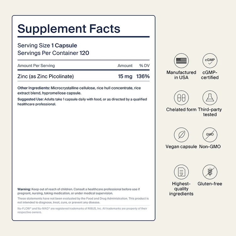 Zinc Picolinate 15 mg — Supplement Facts
