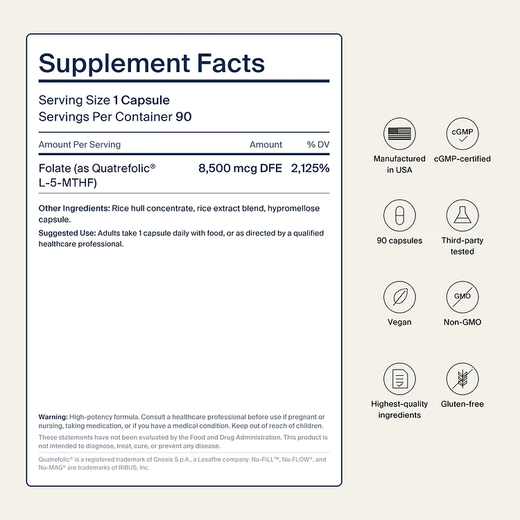 5-MTHF 5 mg — Supplement Facts