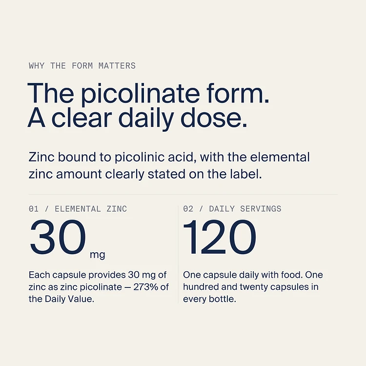 Zinc Picolinate 30 mg — Why the form matters