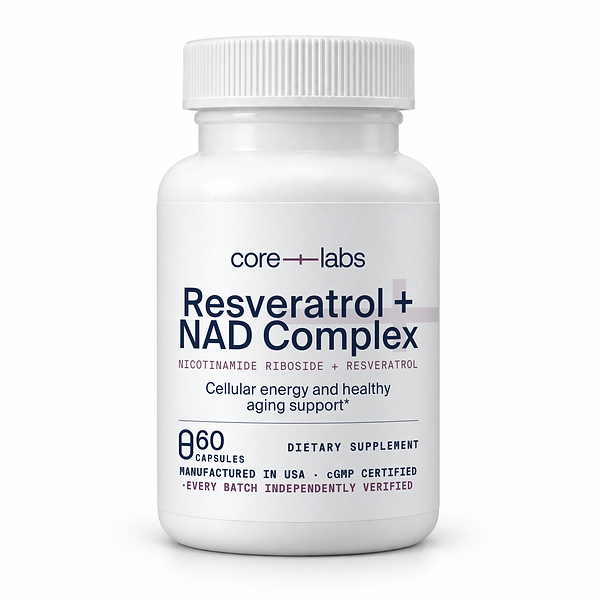 Resveratrol + NAD Complex — Bottle front