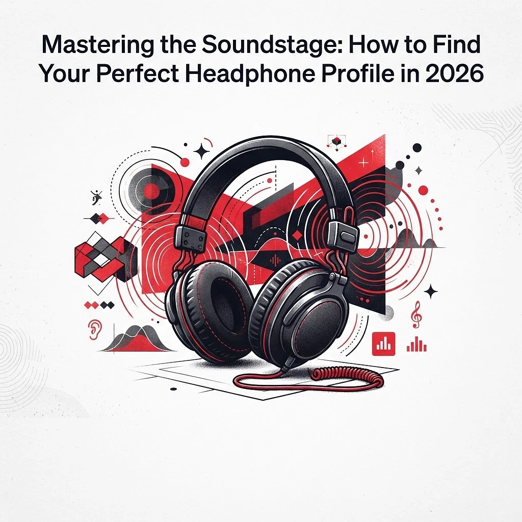 Abstract headphone sound artwork