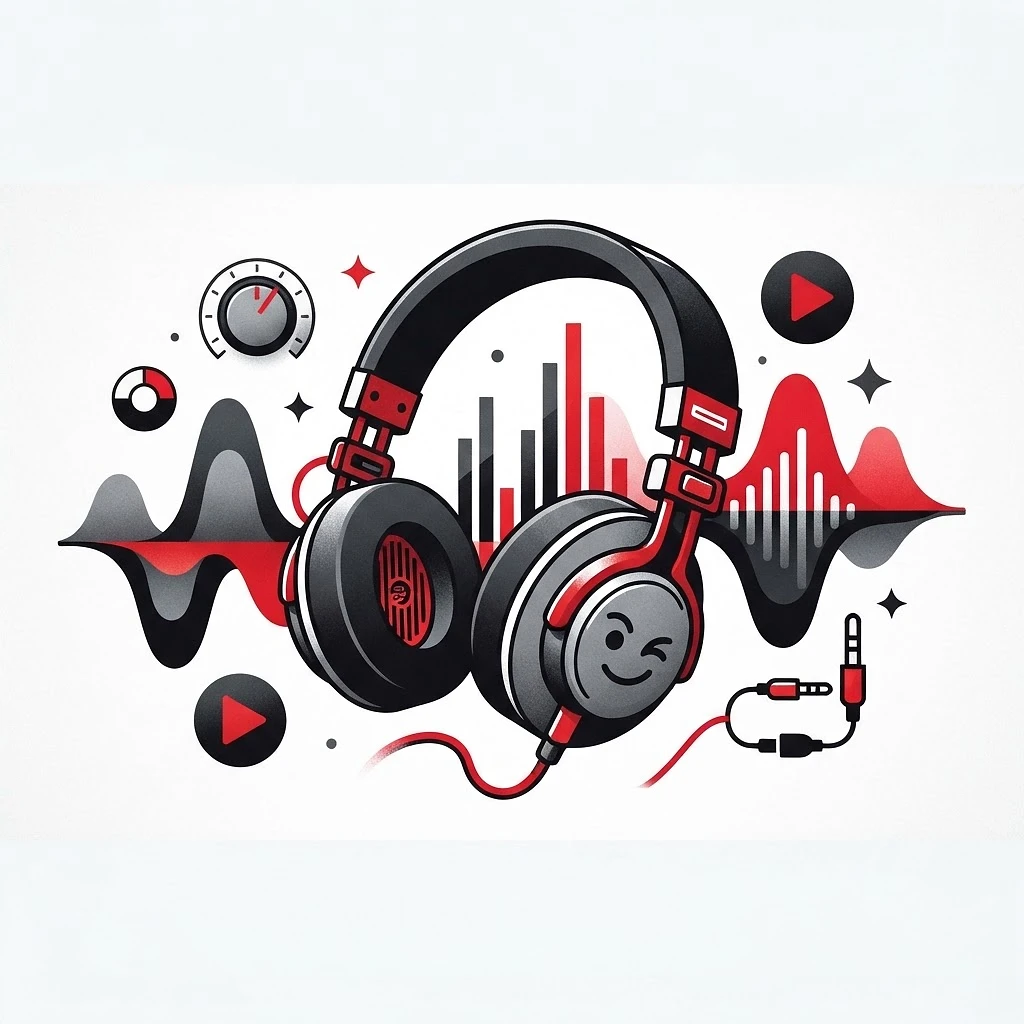 Abstract headphone sound artwork