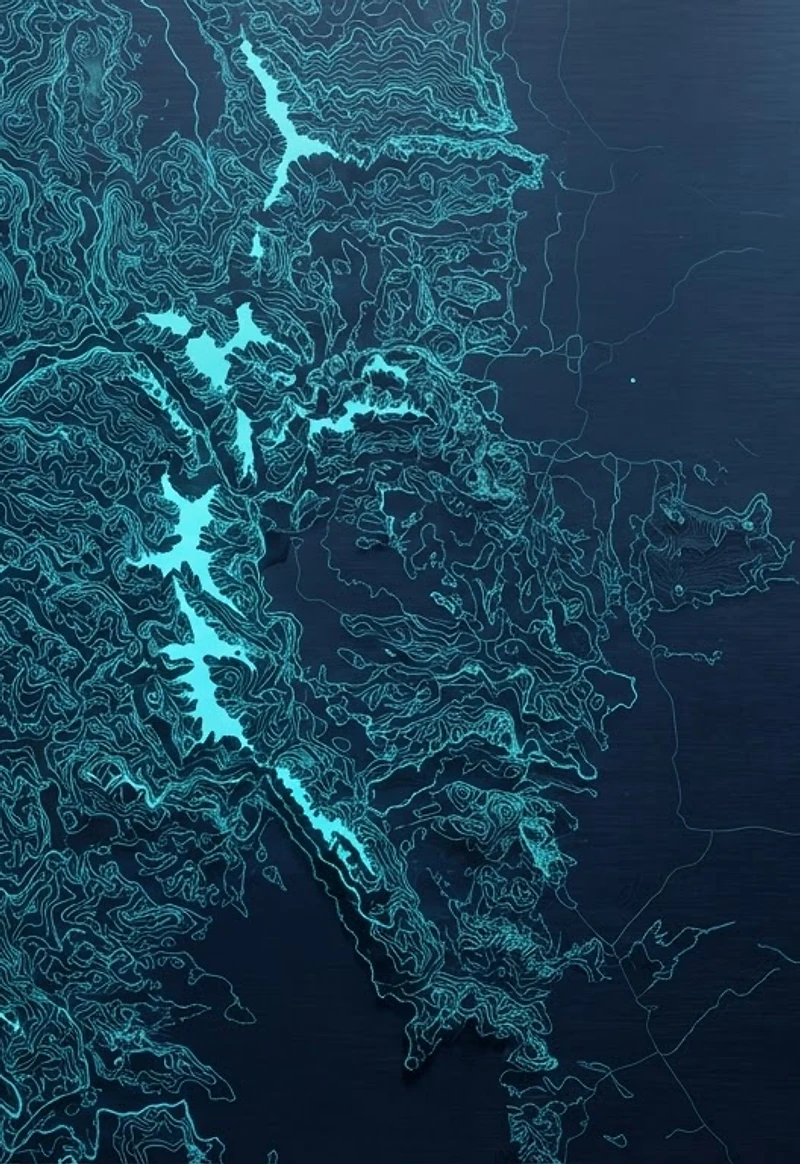 Stylized dark topographic map of Colorado's Front Range corridor