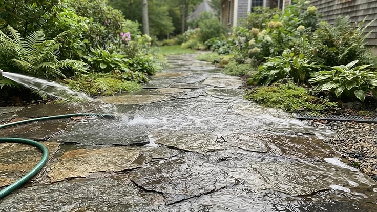 Patio and walkway cleaning in Portland, Maine