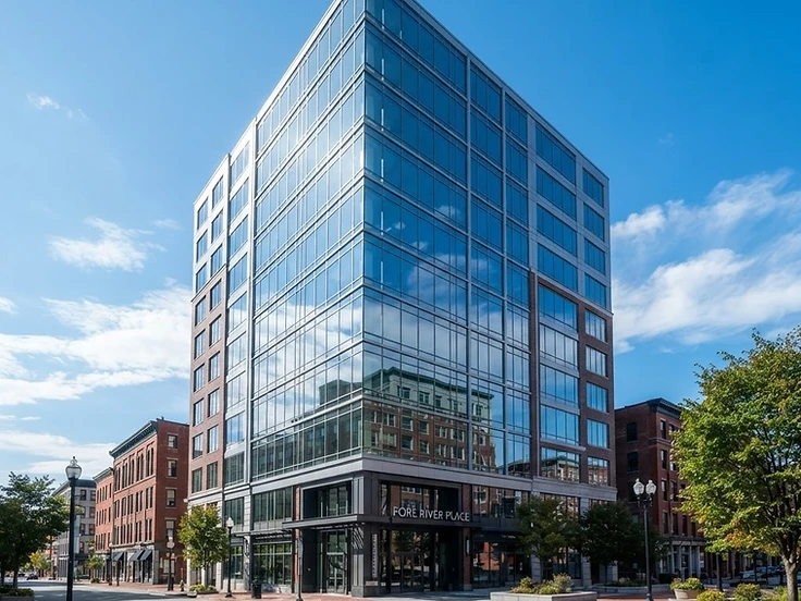 Commercial building with clean windows in Portland, Maine