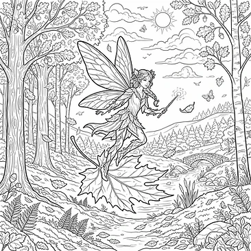 Sylph riding a fluttering autumn leaf