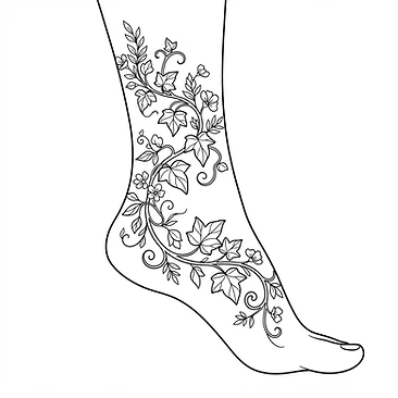 Climbing vines wrapping a slender ankle