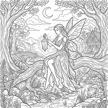 Dusk fairy holding a glowing lantern