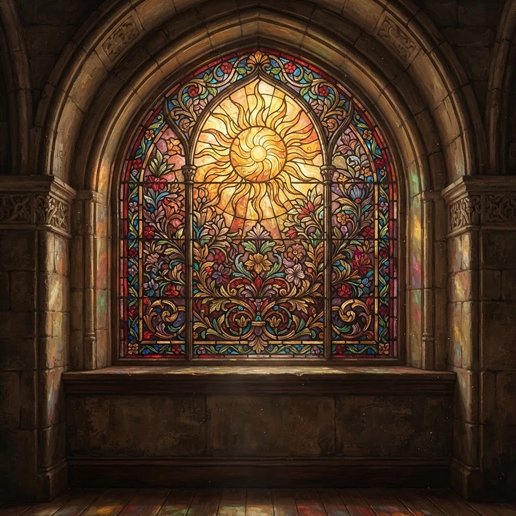 Stained Glass coloring page for adults