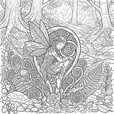 Fern fairy hiding within tight coils
