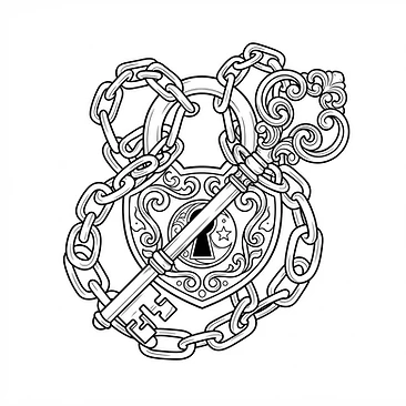 Key and lock bound by chains