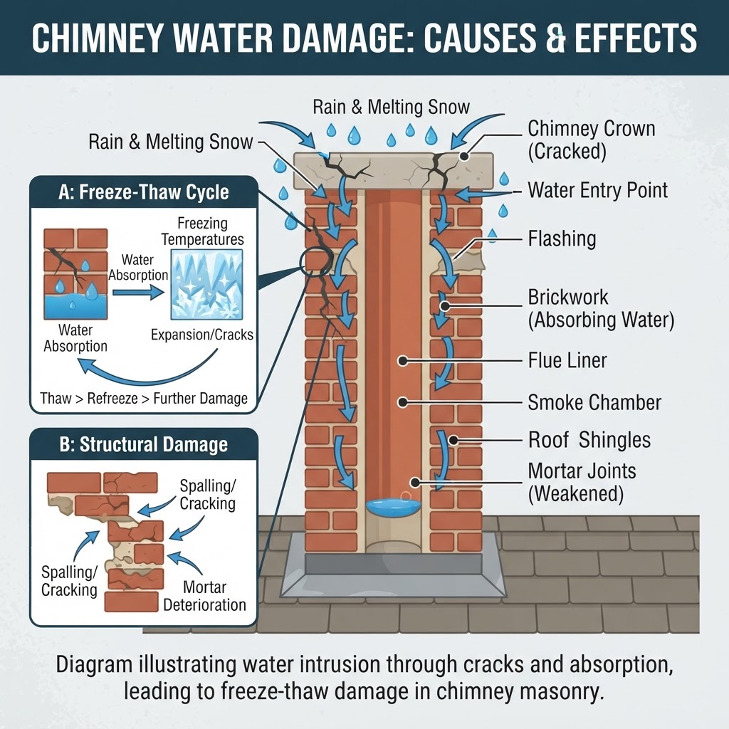 Preventing Spalling Brick Damage in Tacoma Chimneys