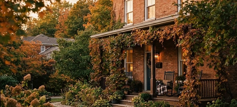 A warm family home in the Niagara region at golden hour