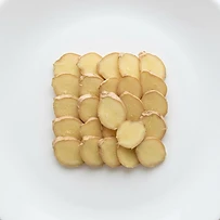 Fresh ginger, sliced
