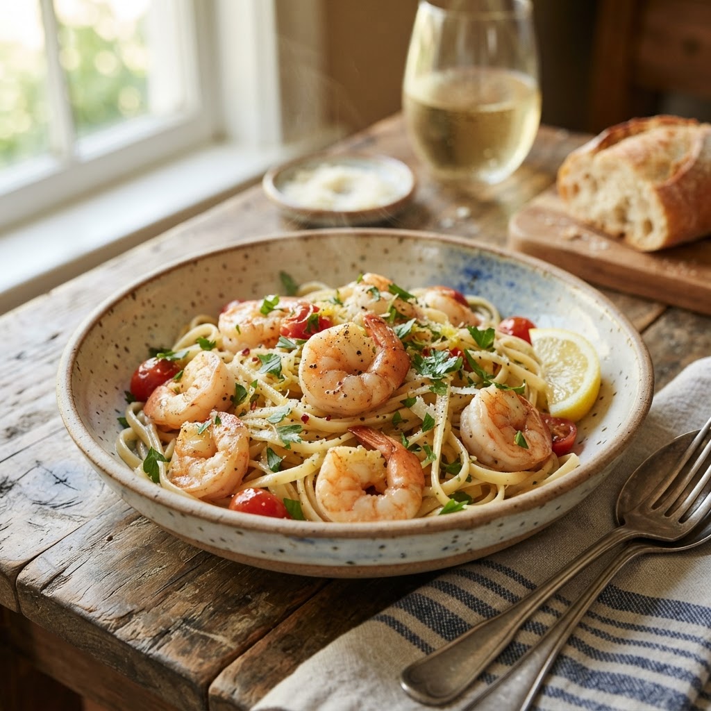 Classic Garlic Shrimp Scampi