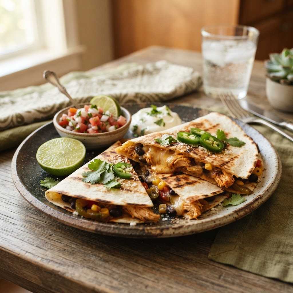 Easy Cheesy Chicken Quesadillas