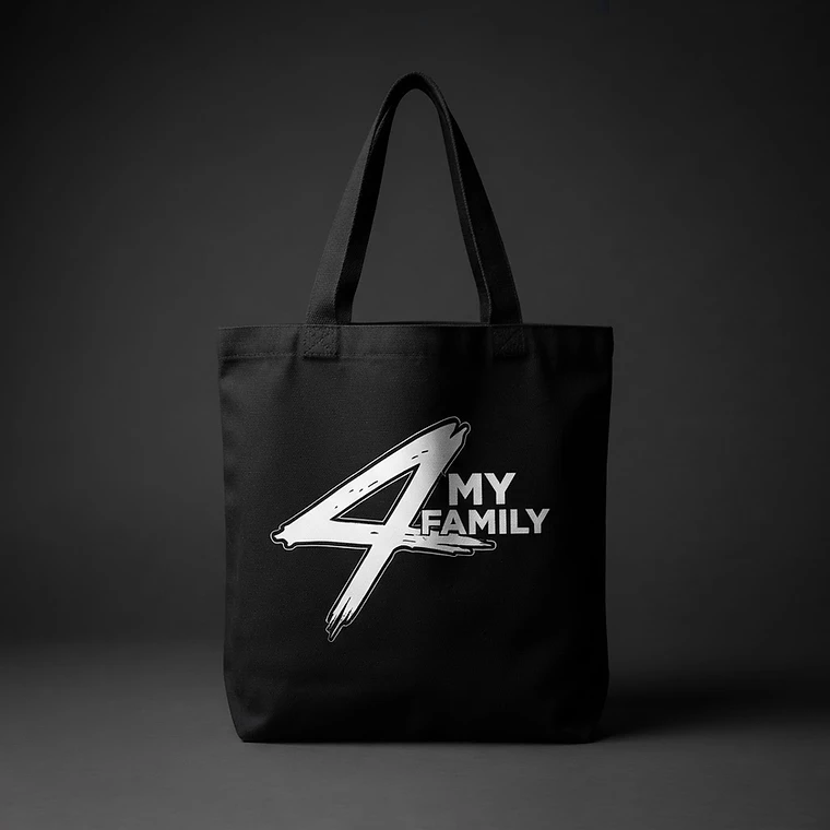 4MyFamily Canvas Tote in Black