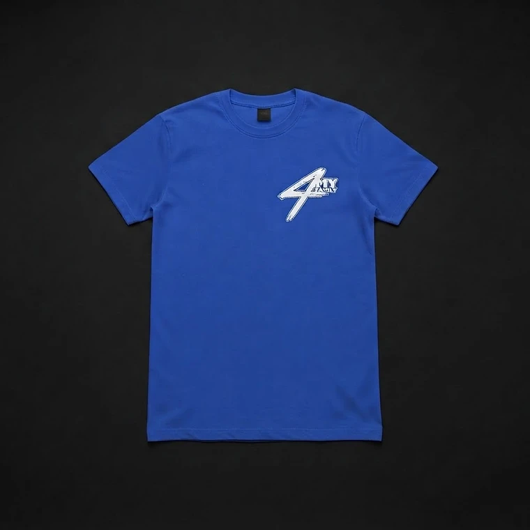 Minimal 4MyFamily Logo Tee in Royal Blue
