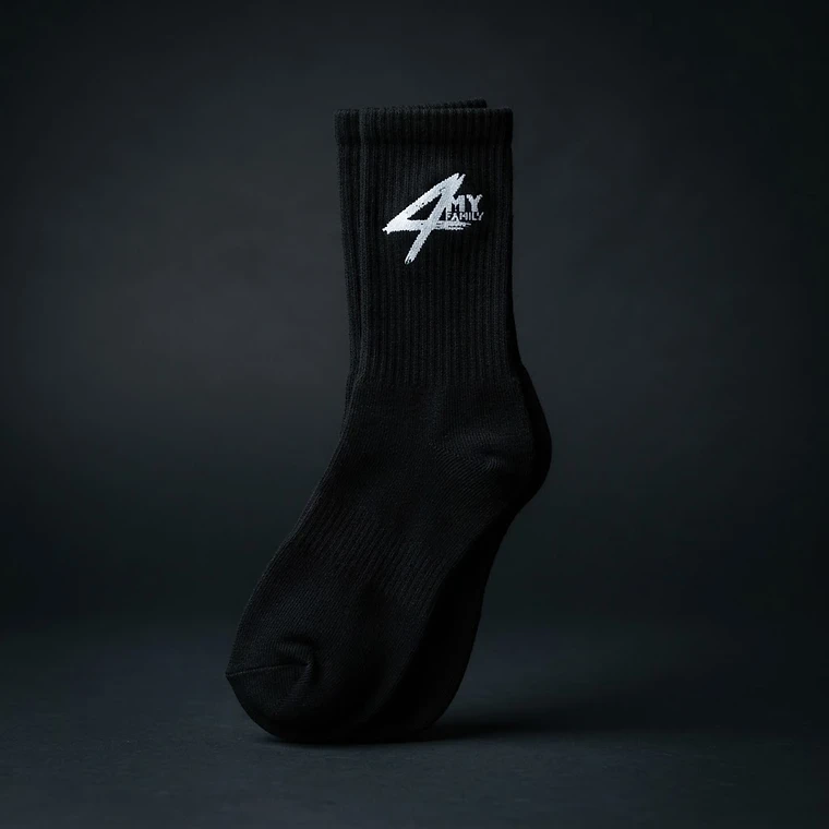 4MyFamily Crew Socks in Black