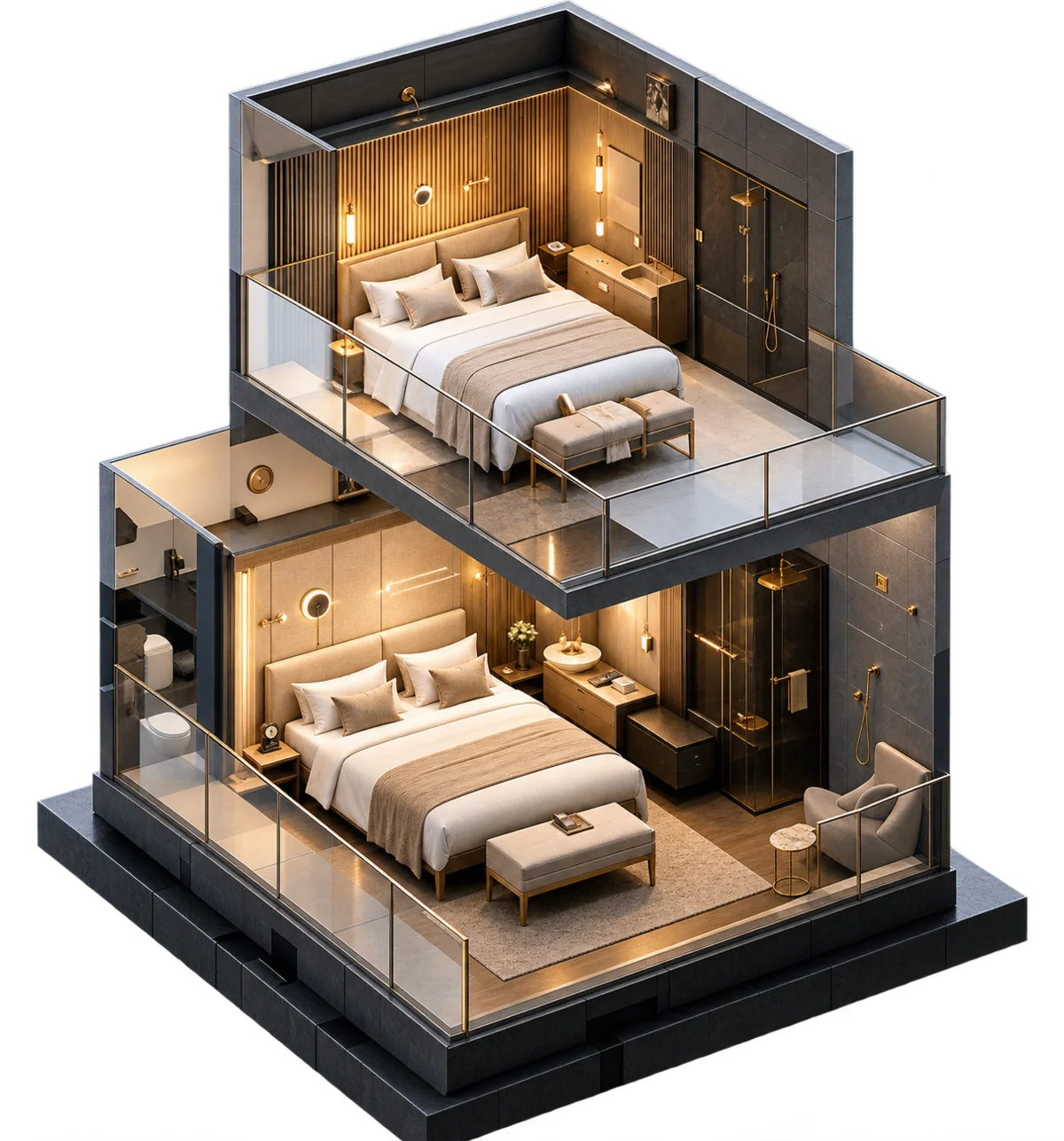 3D isometric room — spatial digital twin