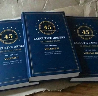 Customer photo of the three volume Executive Orders set