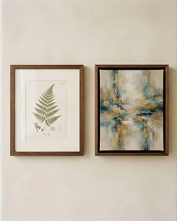 Oil painting on canvas in a hand-fitted walnut floater frame
