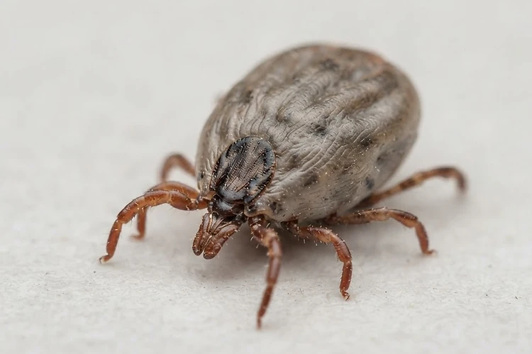Ticks sit on grass tips and wait for a host to brush past.