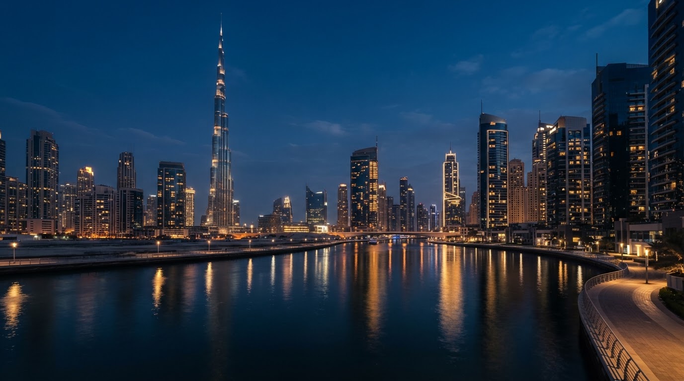 Dubai skyline at dusk