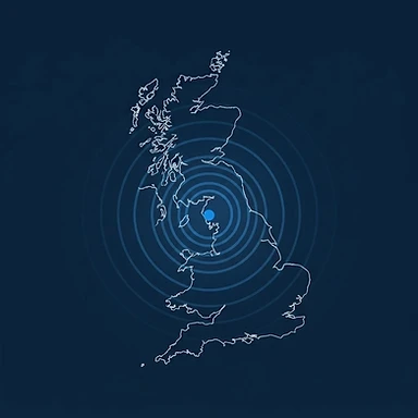 UK coverage map centred on the West Midlands