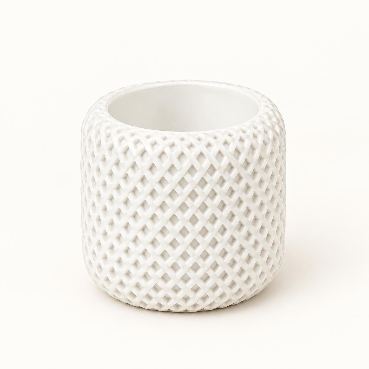 Castiçal de Gesso com Padrão Rombos
