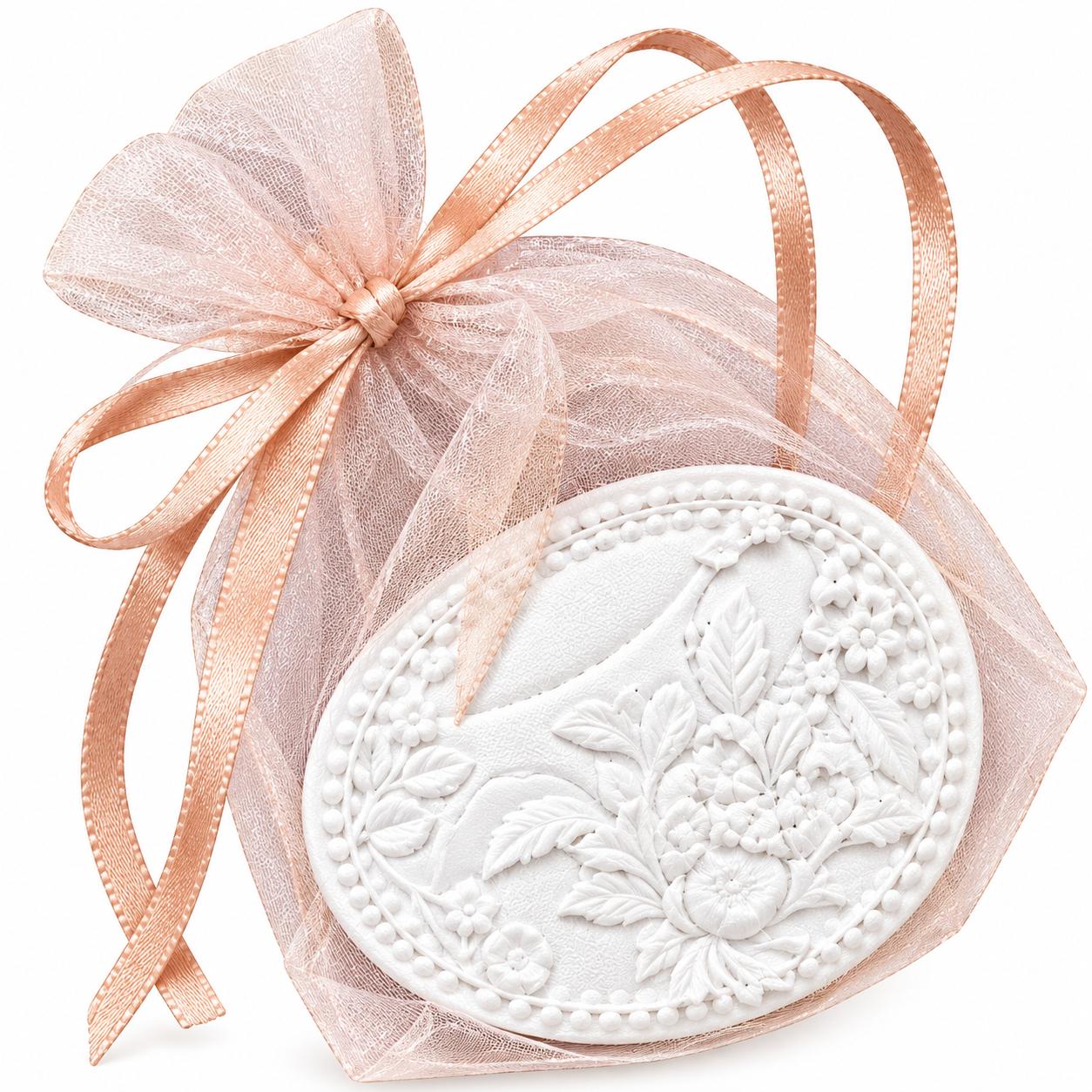 Peça de Gesso Floral em Saquinho