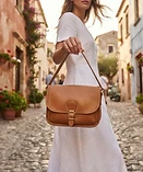 Leather handbag – lifestyle shot generated by KEEPER