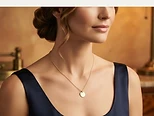 Gold pendant necklace – on a model shot generated by KEEPER