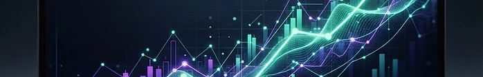 Monitor with a financial graph
