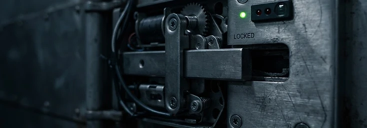 Hochsicherheits-Elektronikschloss an einer Laderaumtür