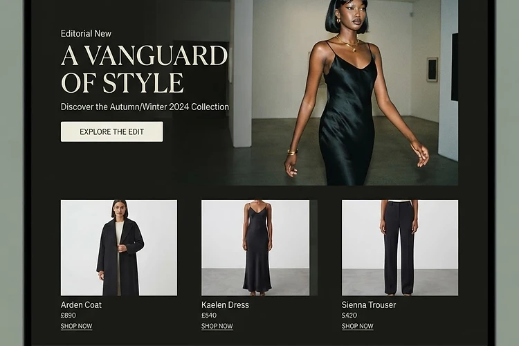 Fashion Boutique website design for Vellum & Co