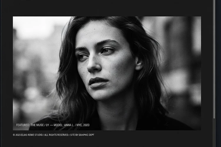 Luxury Photography website design for Elias Rowe Studio